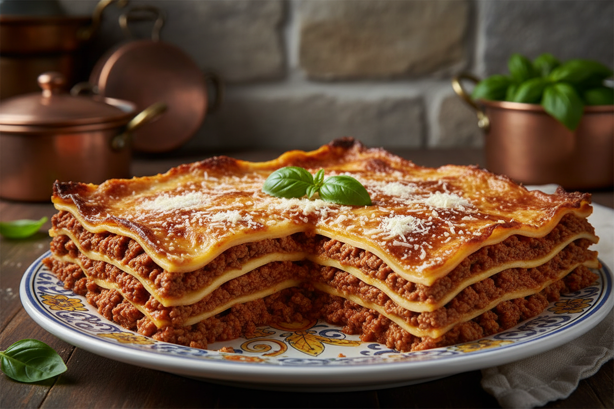che brutta lasagna, dev essere bellissima da vedere, deve sembrare fatta da italiani