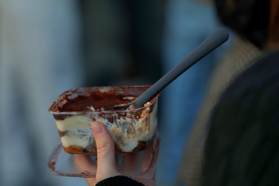 Tiramisù portion served at a celebration